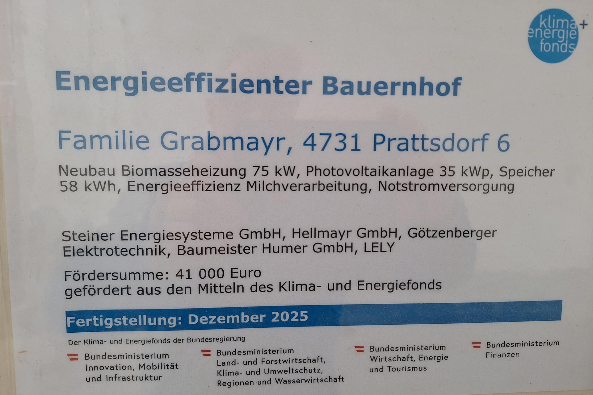 Energiezertifizierter Bauernhof der Familie Grabmayr im Bezirk Eferding
