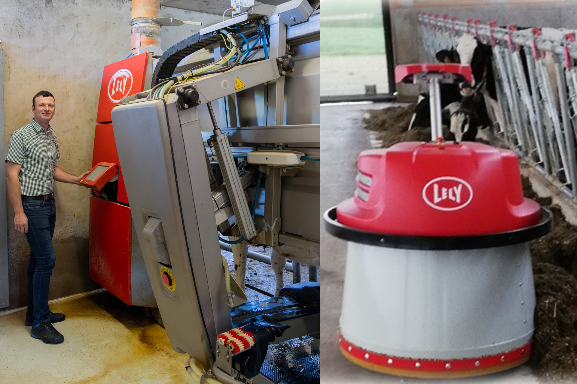 Melkroboter im modernen Kuhstall der Familie Grabmayr für beste Milchprodukte ab Hof im Bezirk Eferding